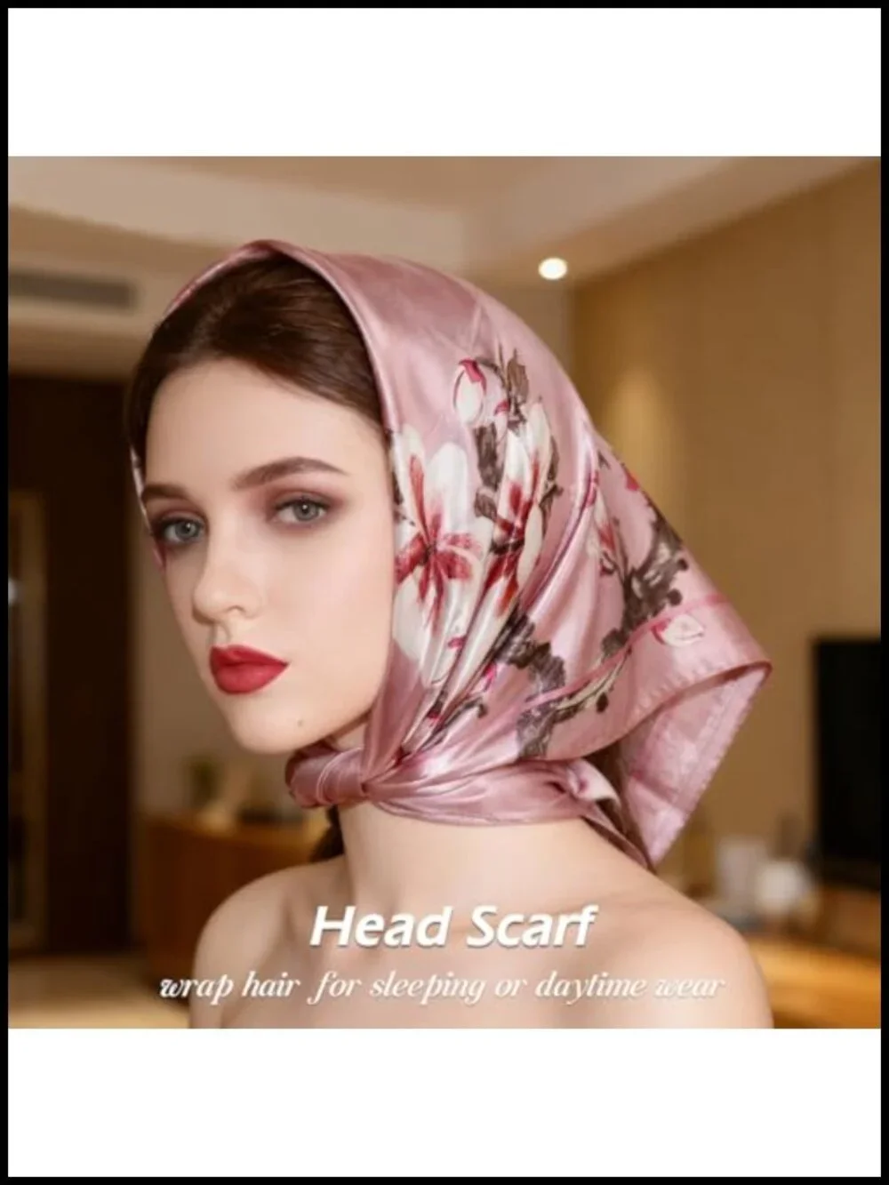 4 Pack Polyester Satin Square Head Scarf for Women Hair Wraps Sleeping